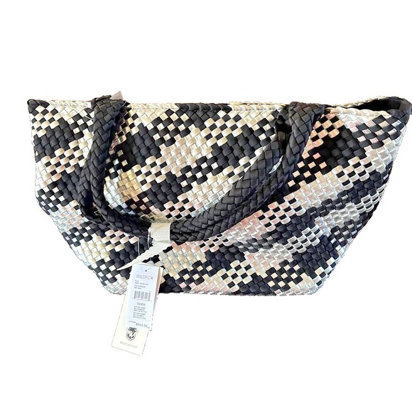 Wildfox Handbags - Wildfox Woven Tote Bag Black White Geometric Braided Shoulder Bag NEW